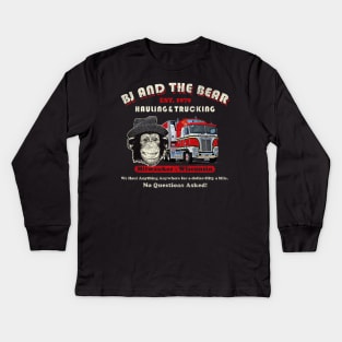 BJ and the Bear Hauling and Trucking Worn Out Kids Long Sleeve T-Shirt